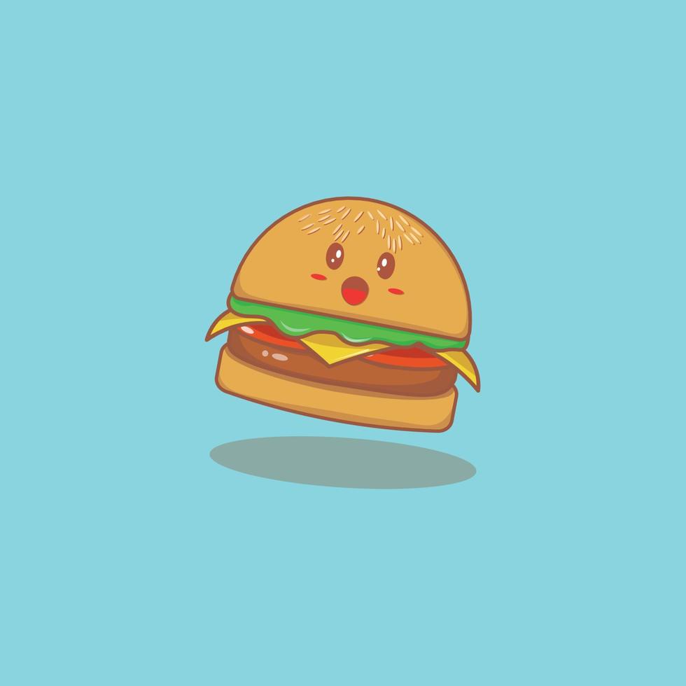 ilustração vetor grapich do fofa hamburguer desenho animado ícone vetor hd