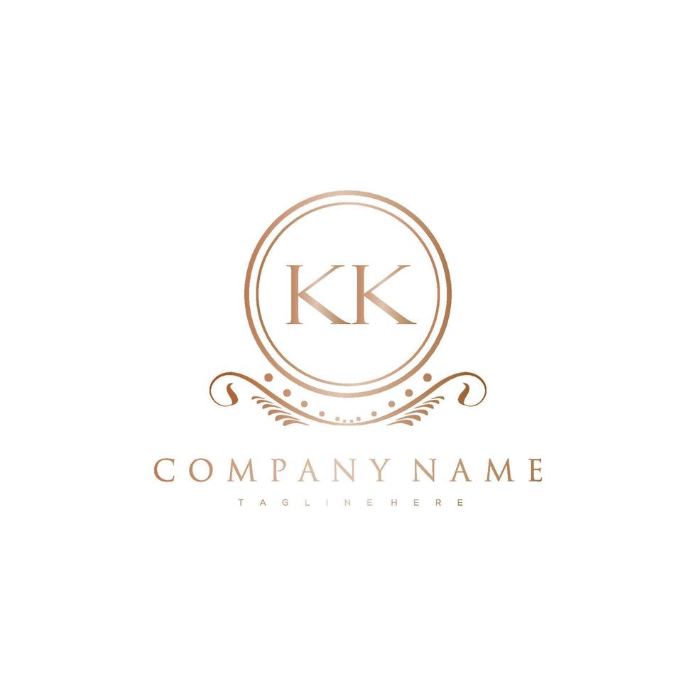 kk carta inicial com real luxo logotipo modelo vetor