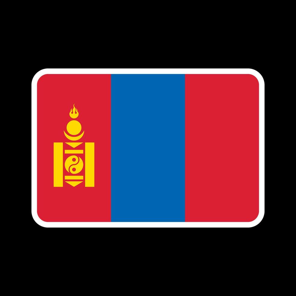 bandeira da mongólia, cores oficiais e proporção. ilustração vetorial. vetor