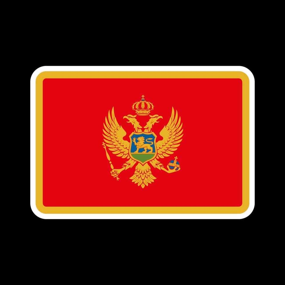bandeira de montenegro, cores oficiais e proporção. ilustração vetorial. vetor