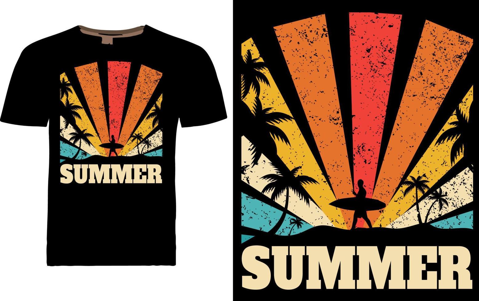 design de camiseta de verão vetor