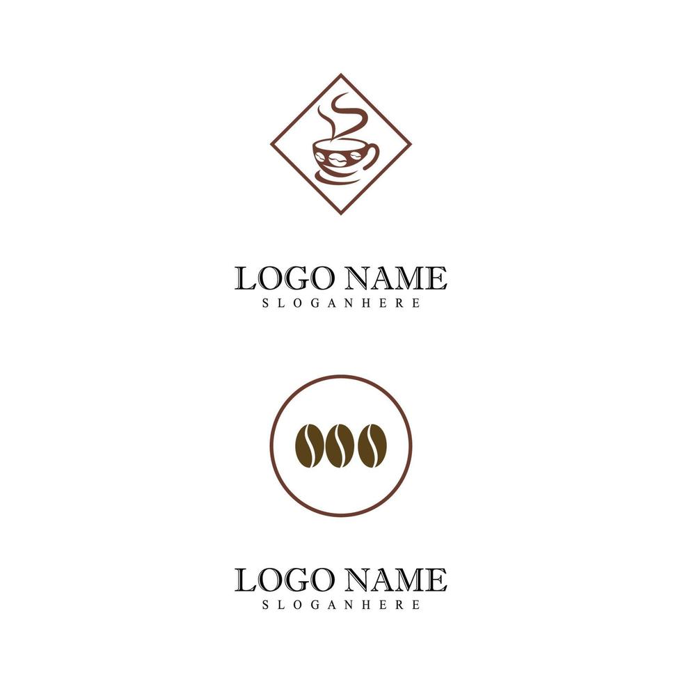 xícara de café logotipo modelo vetor ícone design