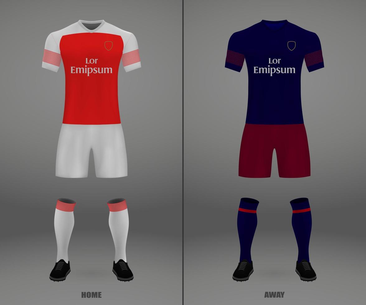 futebol kit 2018-19, camisa modelo para futebol jérsei. vetor