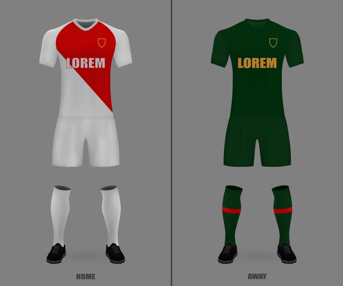 futebol kit , camisa modelo vetor