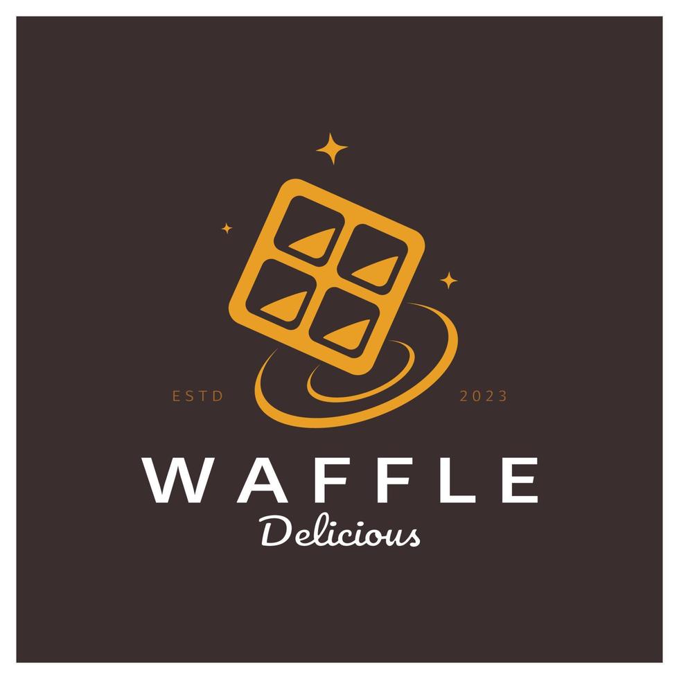 waffle logotipo simples ilustração projeto, para pastelaria loja,brasão de armas,crachá,padaria negócios, pastelaria, padaria, vetor