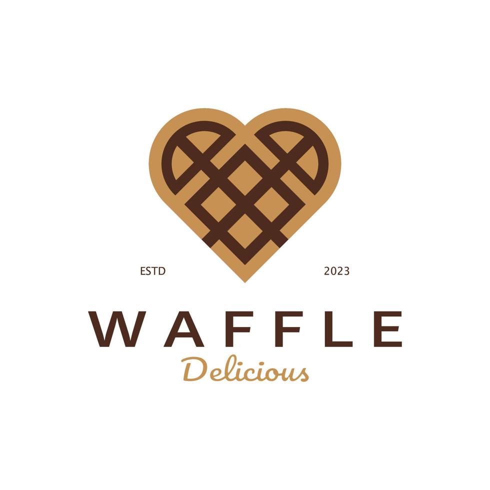 waffle logotipo simples ilustração projeto, para pastelaria loja,brasão de armas,crachá,padaria negócios, pastelaria, padaria, vetor