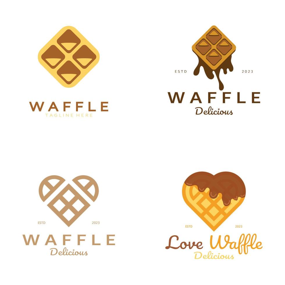 waffle logotipo simples ilustração projeto, para pastelaria loja,brasão de armas,crachá,padaria negócios, pastelaria, padaria, vetor