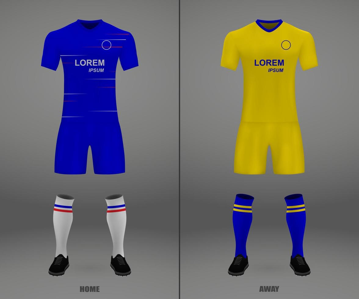 futebol kit 2018-19, camisa modelo para futebol jérsei. vetor