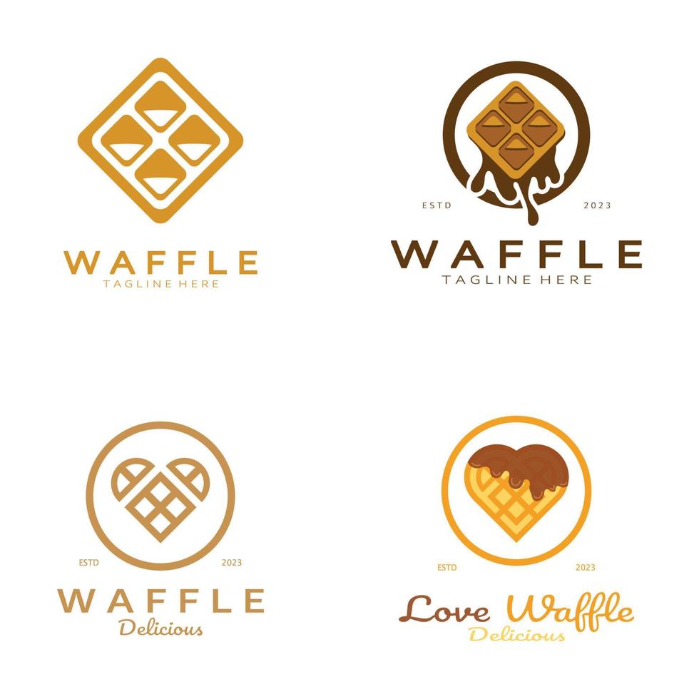 waffle logotipo simples ilustração projeto, para pastelaria loja,brasão de armas,crachá,padaria negócios, pastelaria, padaria, vetor