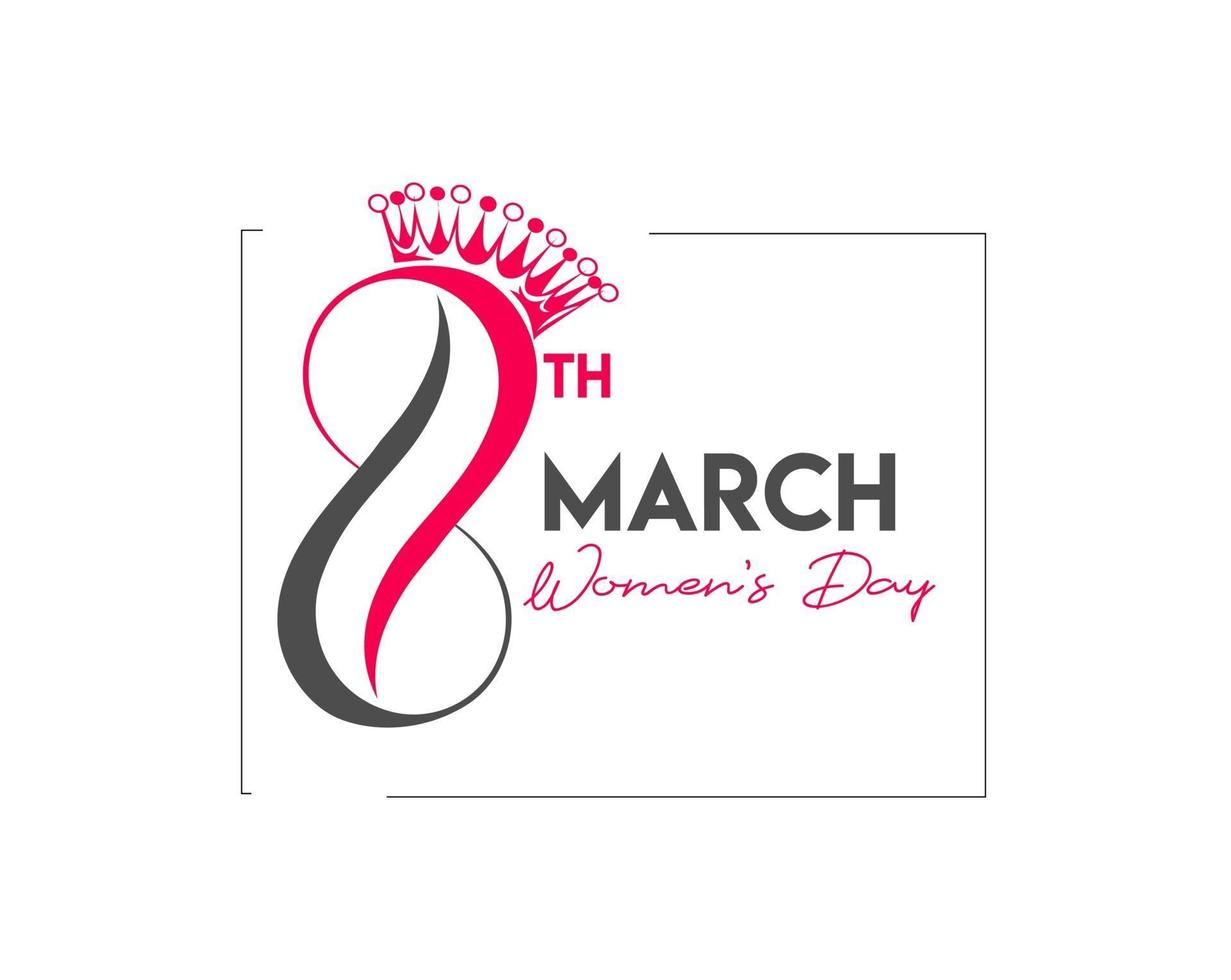 8 de março, texto de tipografia feliz dia da mulher. ilustração vetorial vetor