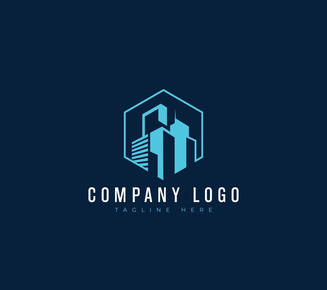 cidade construção logotipo Projeto com uma moderno e minimalista conceito. construção e real Estado abstrato para logotipo Projeto inspiração Prêmio vetor