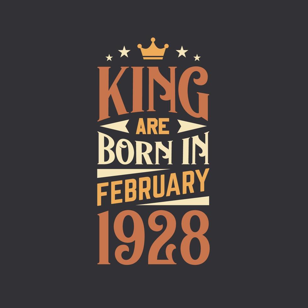 rei estão nascermos dentro fevereiro 1928. nascermos dentro fevereiro 1928 retro vintage aniversário vetor