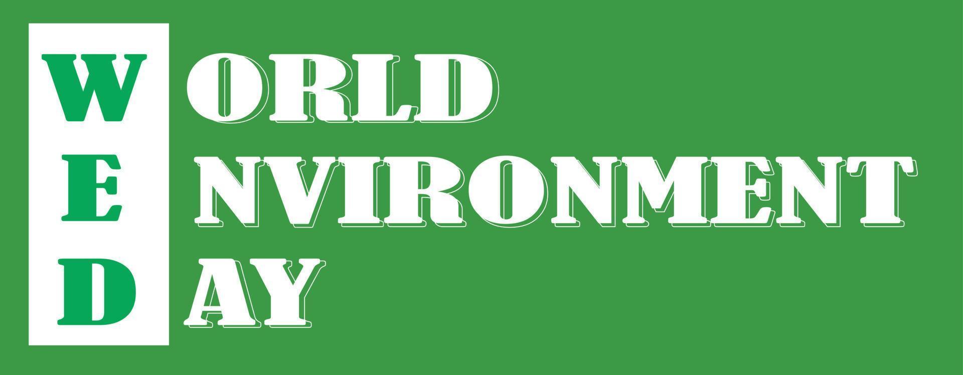 mundo meio Ambiente dia bandeira logotipo branco e verde combinação vetor