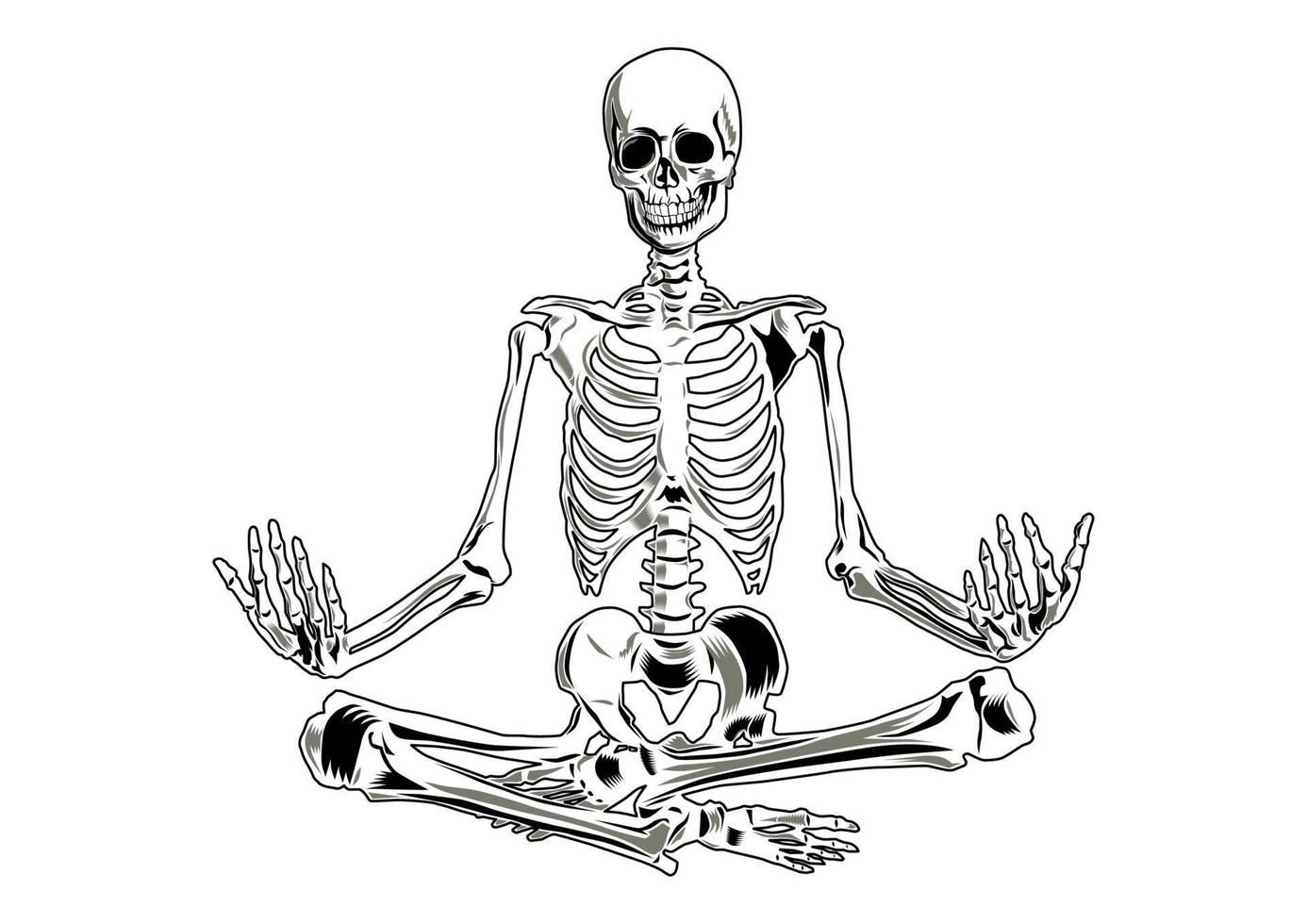 vetor esqueleto dentro ioga posição.