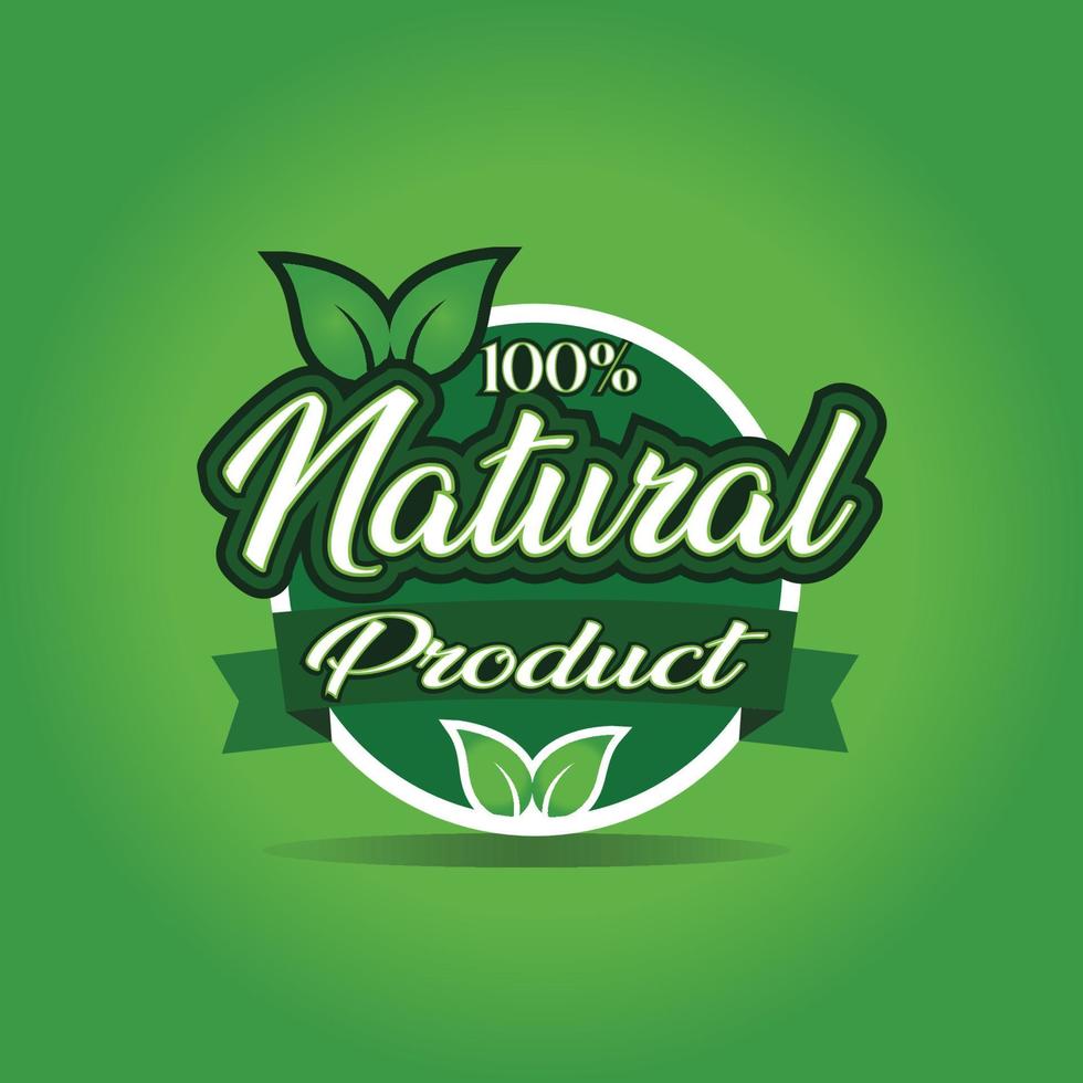 100 natural logotipo vetor