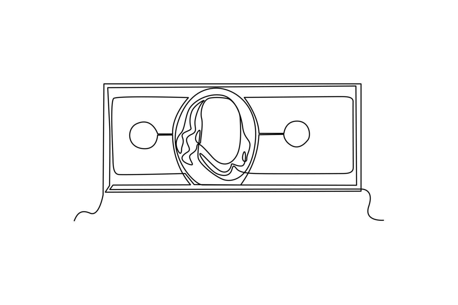 contínuo uma linha desenhando USD moeda papel. país moeda conceito. solteiro linha desenhando Projeto gráfico vetor ilustração