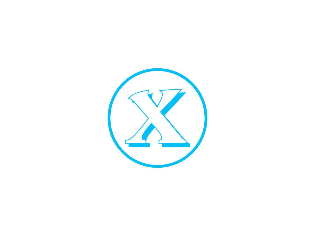 moderno carta x logotipo Projeto vetor
