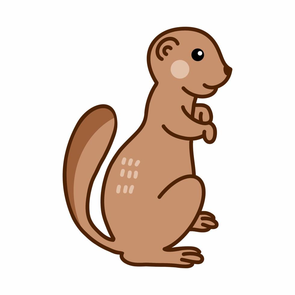 engraçado Gopher em branco fundo. ilustração para crianças. fofa personagem. vetor