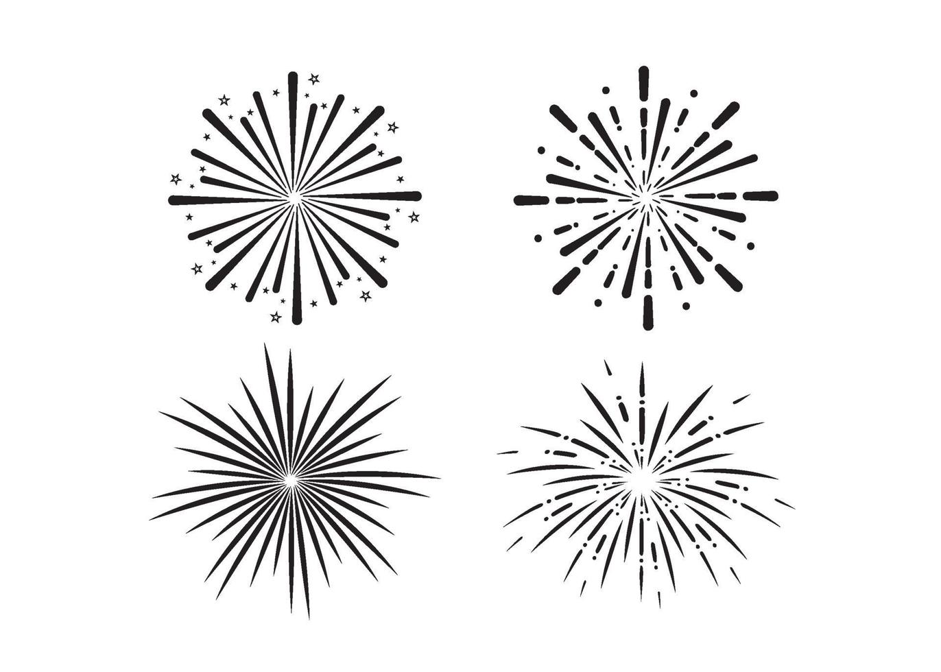 conjunto de vetores de ilustração de ícone de fogos de artifício