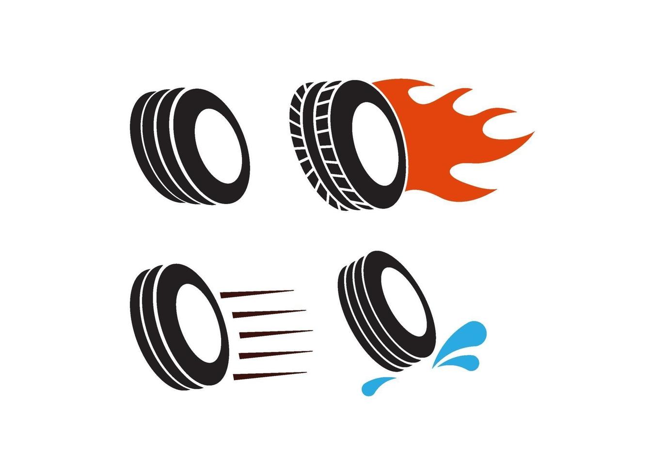conjunto de vetores de ilustração de ícone de pneu rápido