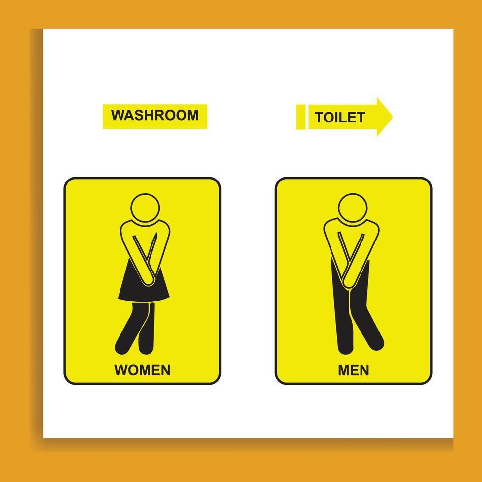 banheiro ícones, banheiro sinais, e homens e mulheres vetor ilustrações.