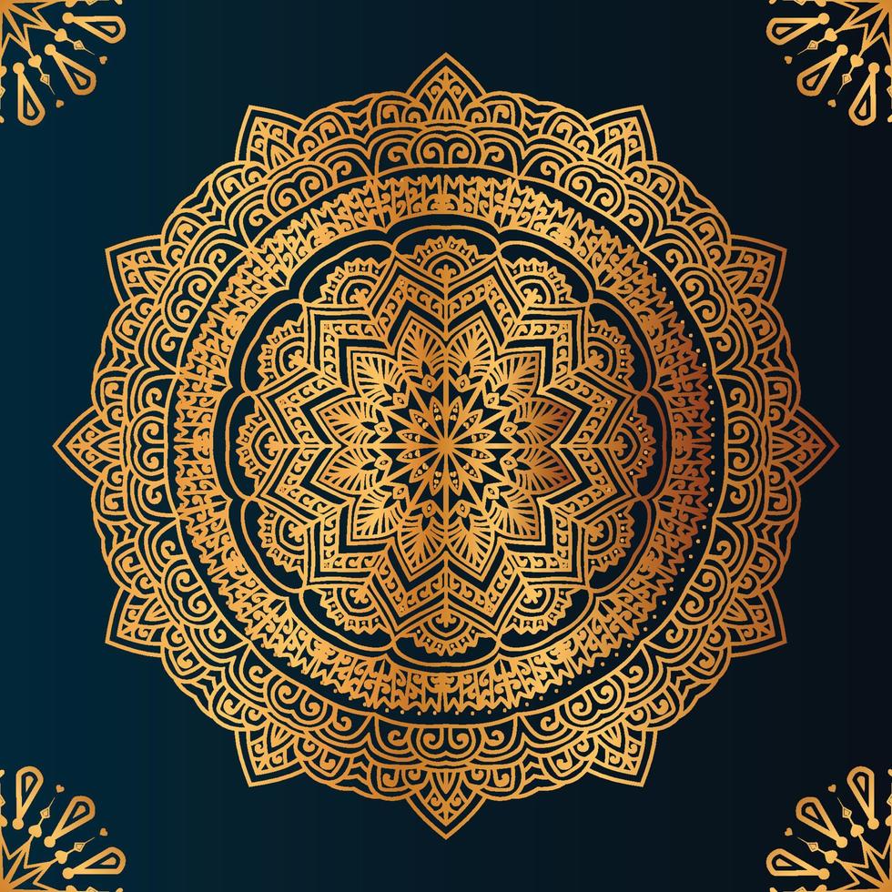 vetor luxo mandala com dourado árabe islâmico fundo Prêmio vetor