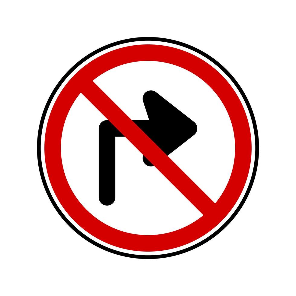 vetor ilustração do não certo virar placa para tráfego símbolo e qualquer finalidades