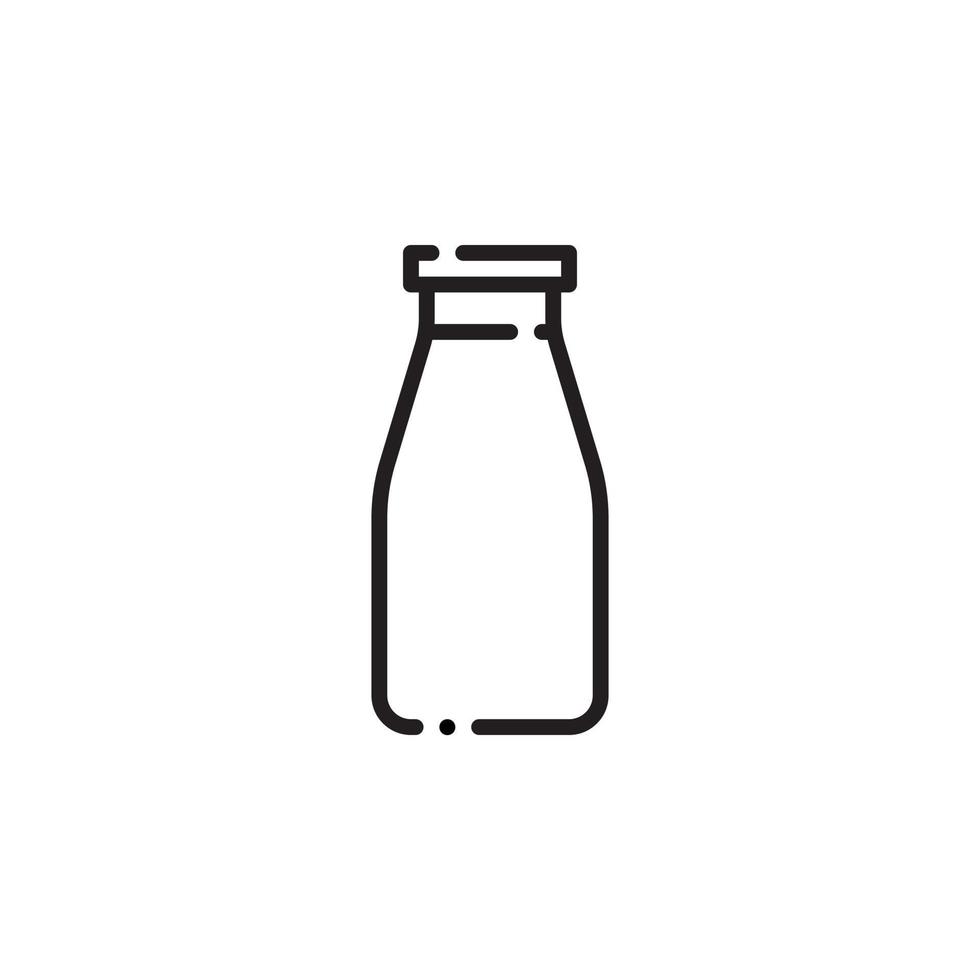 vidro leite garrafa ícone isolado em branco fundo vetor