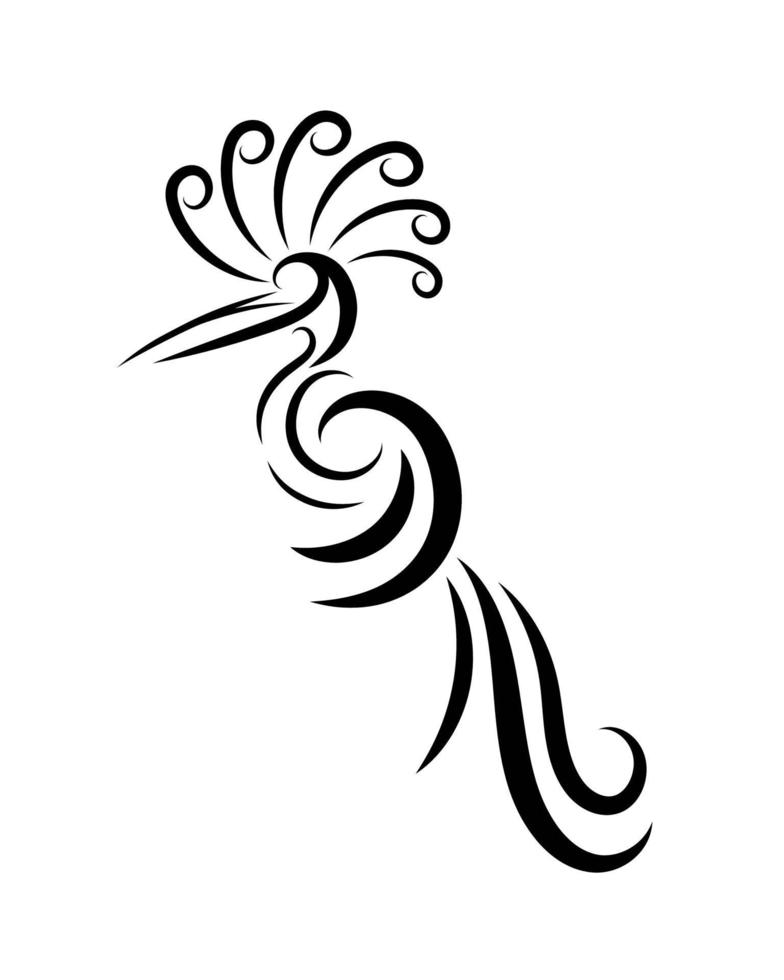 logotipo de vetor de arte de linha do pássaro abstrato