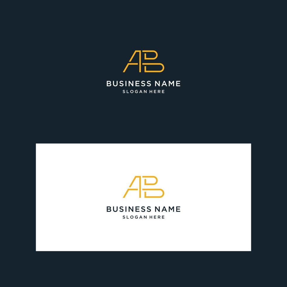 monograma de design de logotipo com a, b vetor