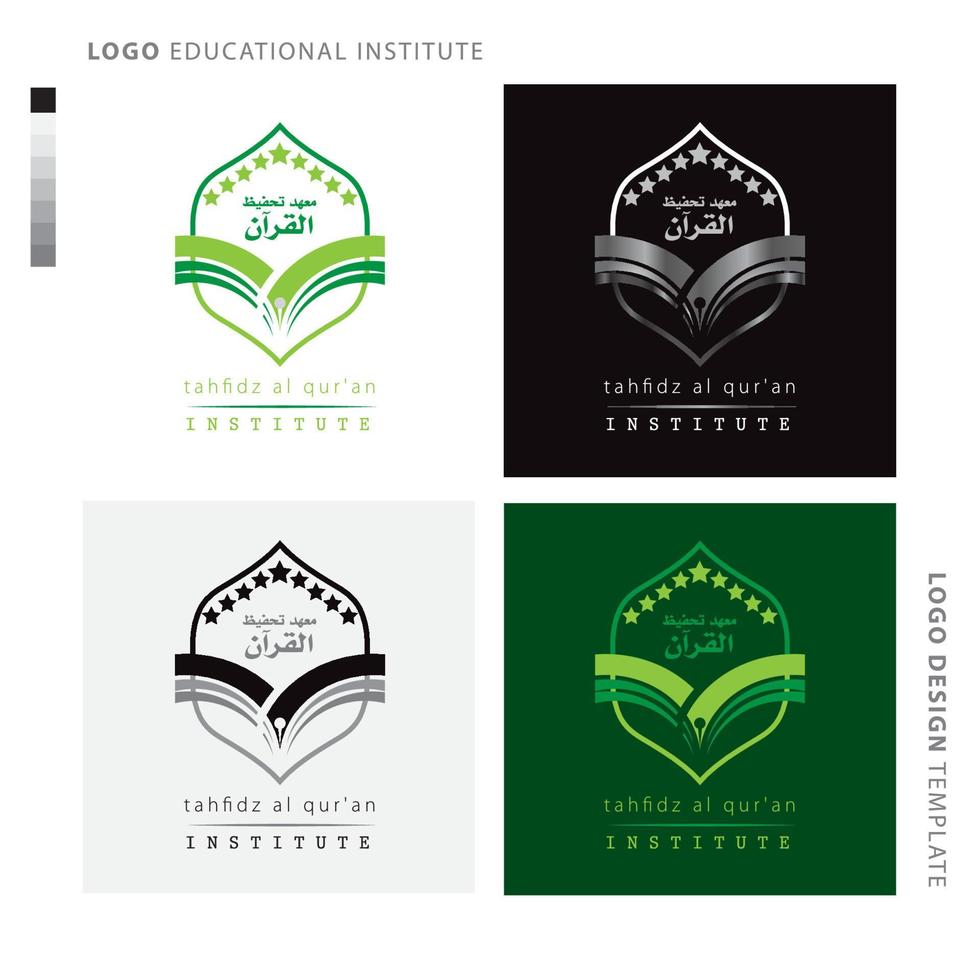 educacional instituições logotipo, escola, Academia logotipo com estrelas a partir de aberto livro vetor