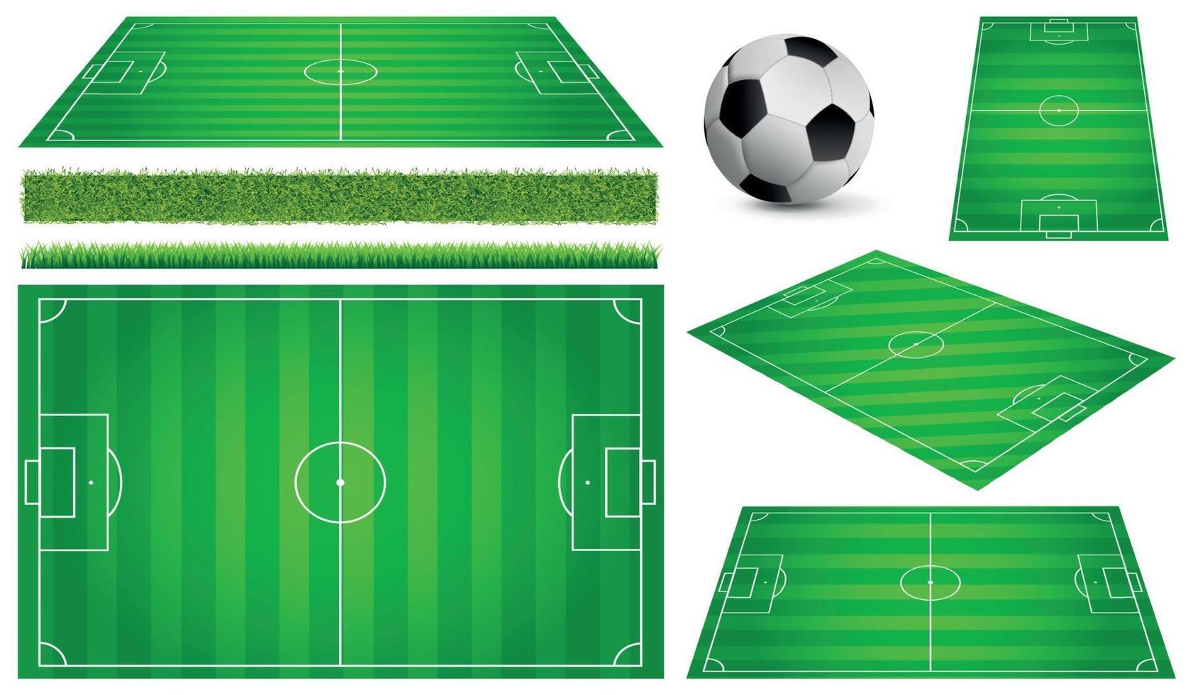 campo de futebol clássico com revestimento verde bicolor vetor