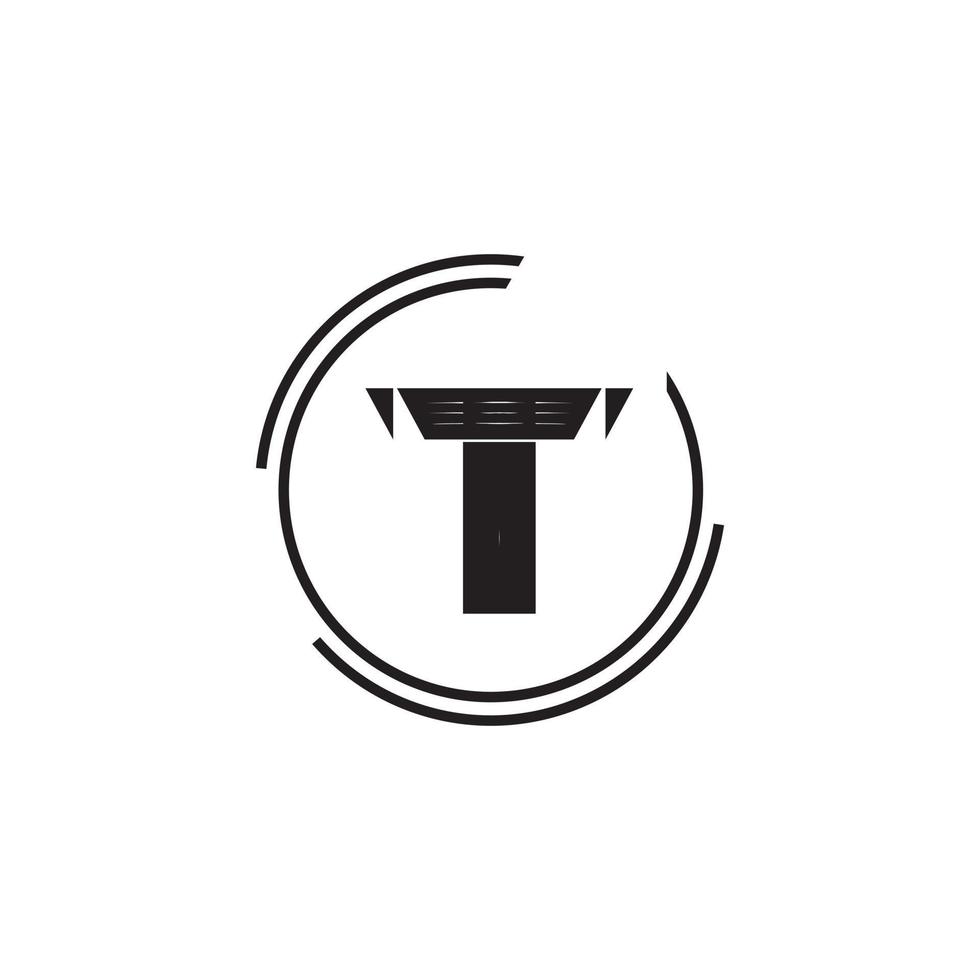 carta t logotipo Projeto conceito modelo vetor
