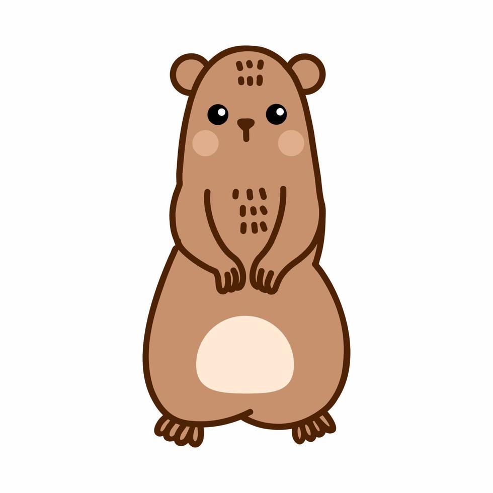 marmota em branco fundo. ilustração para criança dentro desenho animado estilo. vetor