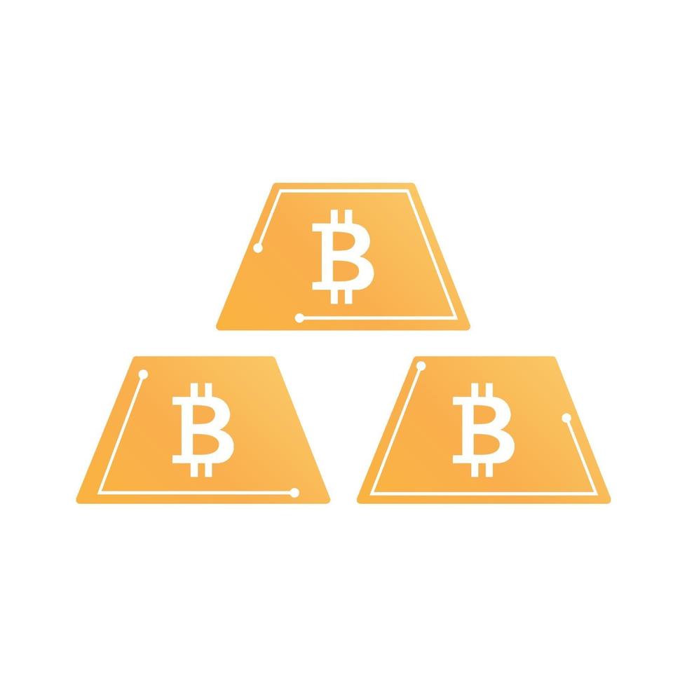ícone do conceito de lingotes de bitcoin. vetor