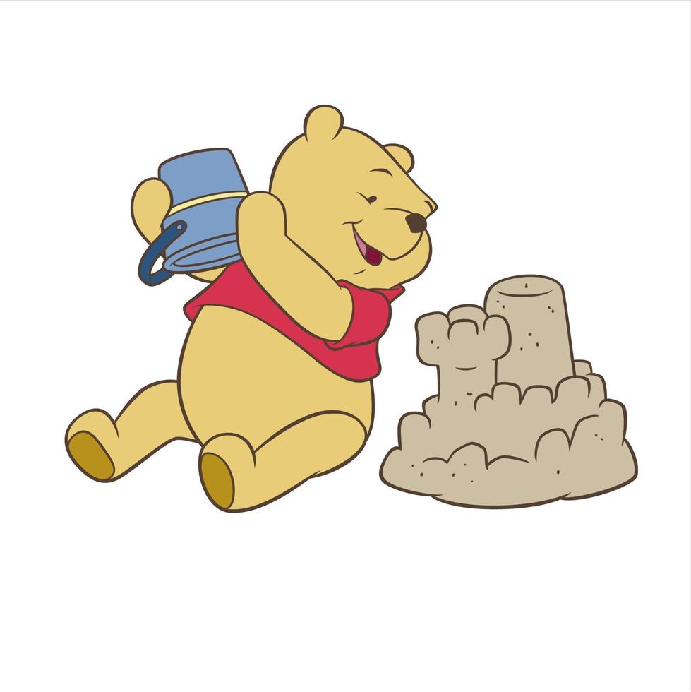 ursinho a pooh com amigos vetor