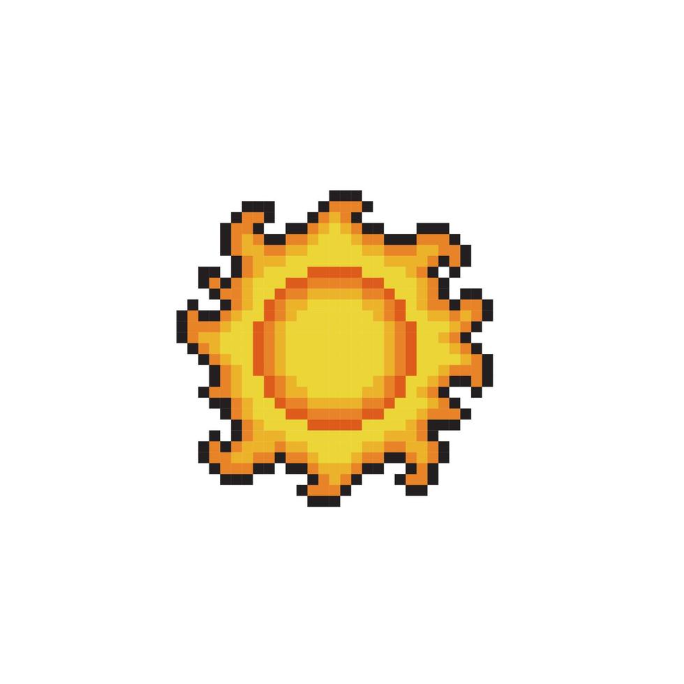 uma Sol dentro pixel arte estilo vetor