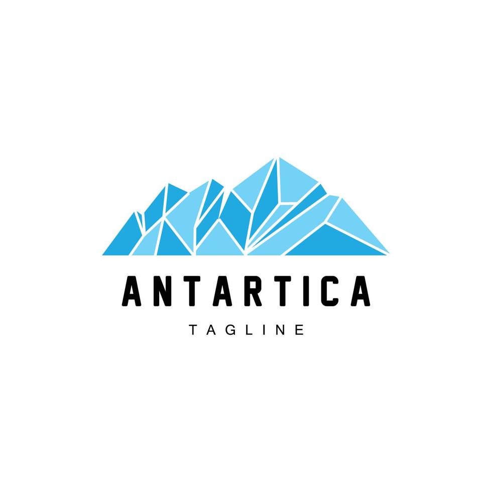 montanha logotipo, antártico iceberg logotipo projeto, natureza panorama vetor, produtos marca ilustração ícone vetor