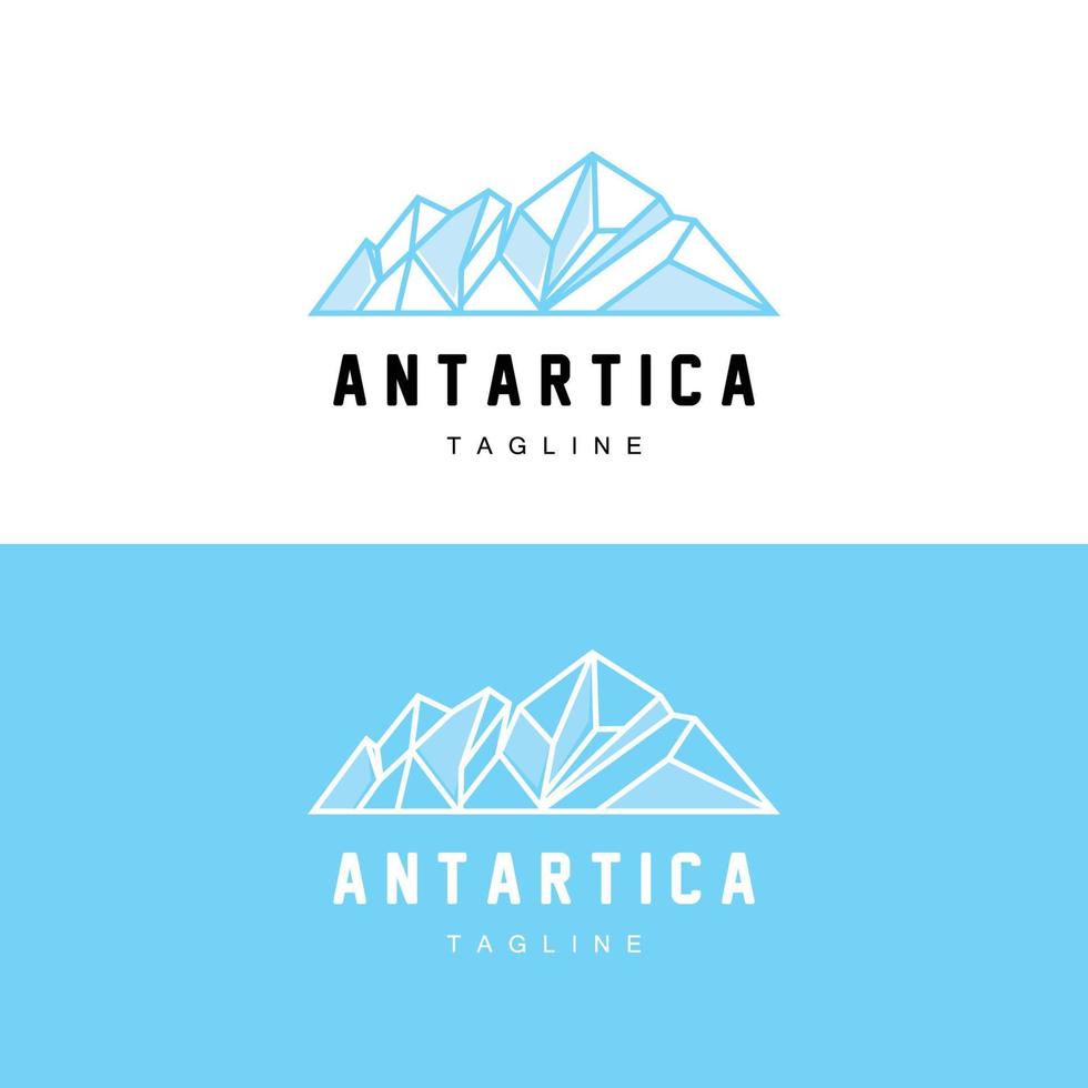 montanha logotipo, antártico iceberg logotipo projeto, natureza panorama vetor, produtos marca ilustração ícone vetor