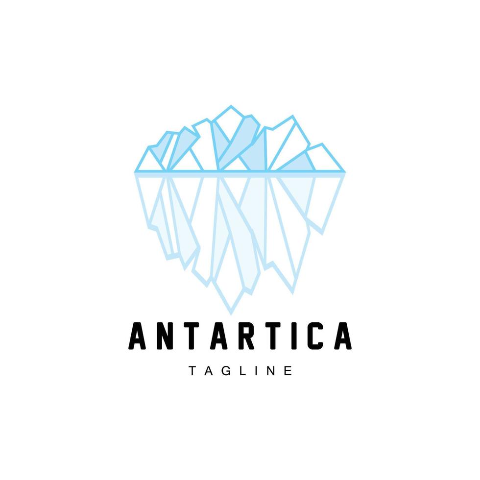 montanha logotipo, antártico iceberg logotipo projeto, natureza panorama vetor, produtos marca ilustração ícone vetor