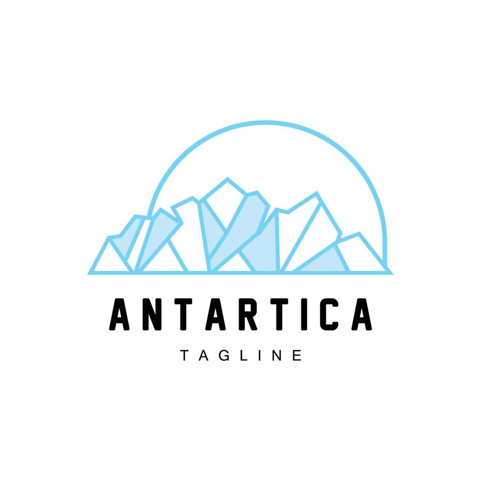 montanha logotipo, antártico iceberg logotipo projeto, natureza panorama vetor, produtos marca ilustração ícone vetor