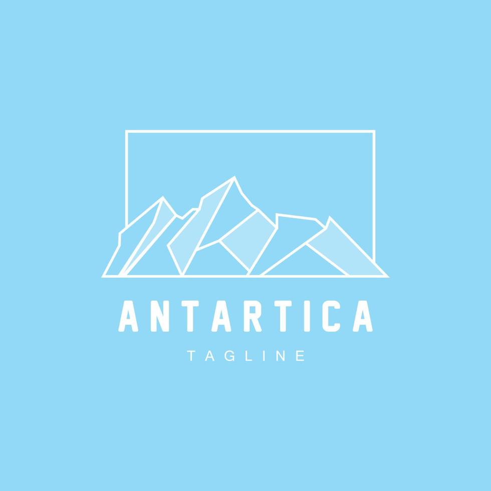 montanha logotipo, antártico iceberg logotipo projeto, natureza panorama vetor, produtos marca ilustração ícone vetor