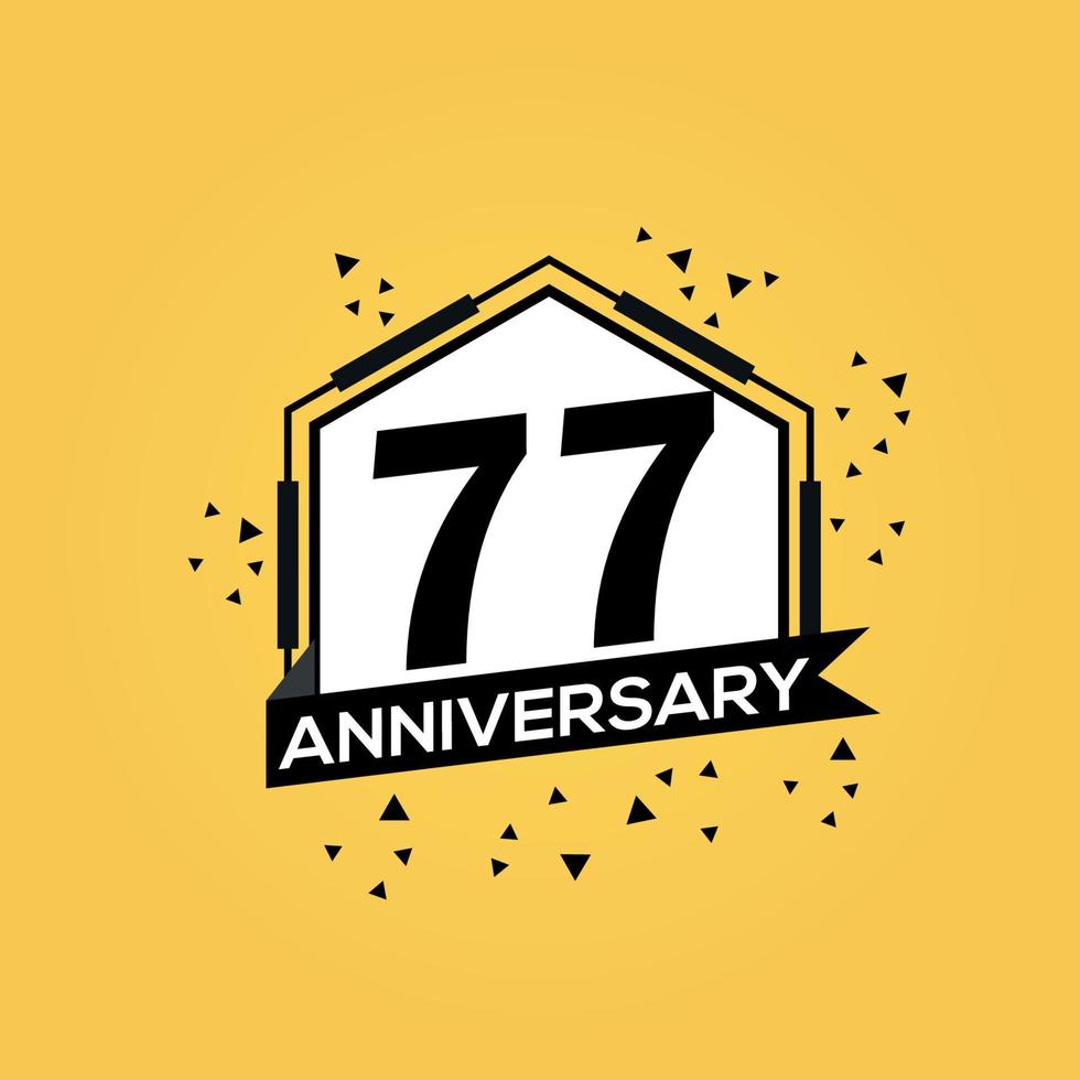 77 anos aniversário logotipo vetor Projeto aniversário celebração com geométrico isolado Projeto