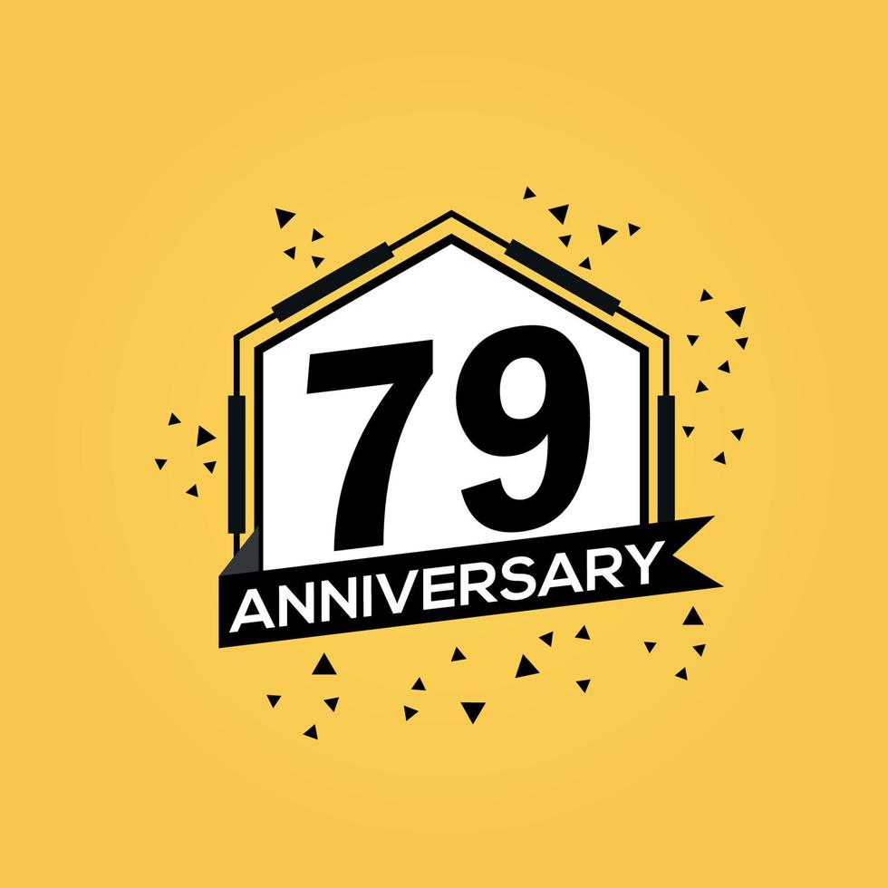 79 anos aniversário logotipo vetor Projeto aniversário celebração com geométrico isolado Projeto