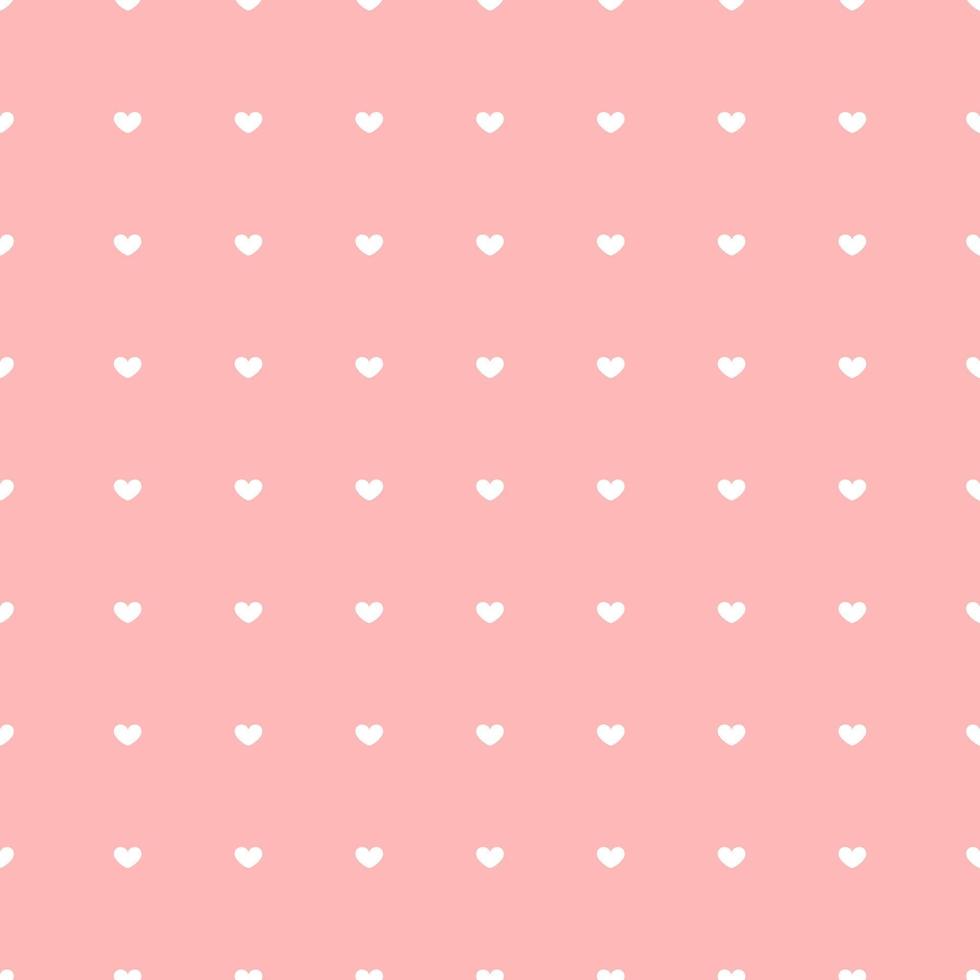 Rosa fundo com fofa branco corações polca ponto desatado padronizar. dia dos namorados dia, amor, cartão, imprimir, marcação, rótulo, papel de parede, fundo, bandeira, etc. vetor