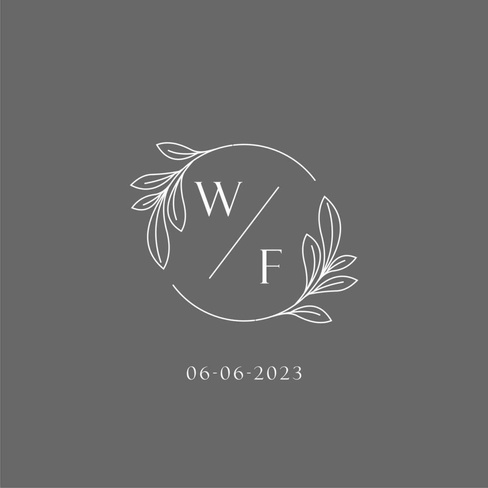 carta wf Casamento monograma logotipo Projeto criativo floral estilo inicial nome modelo vetor