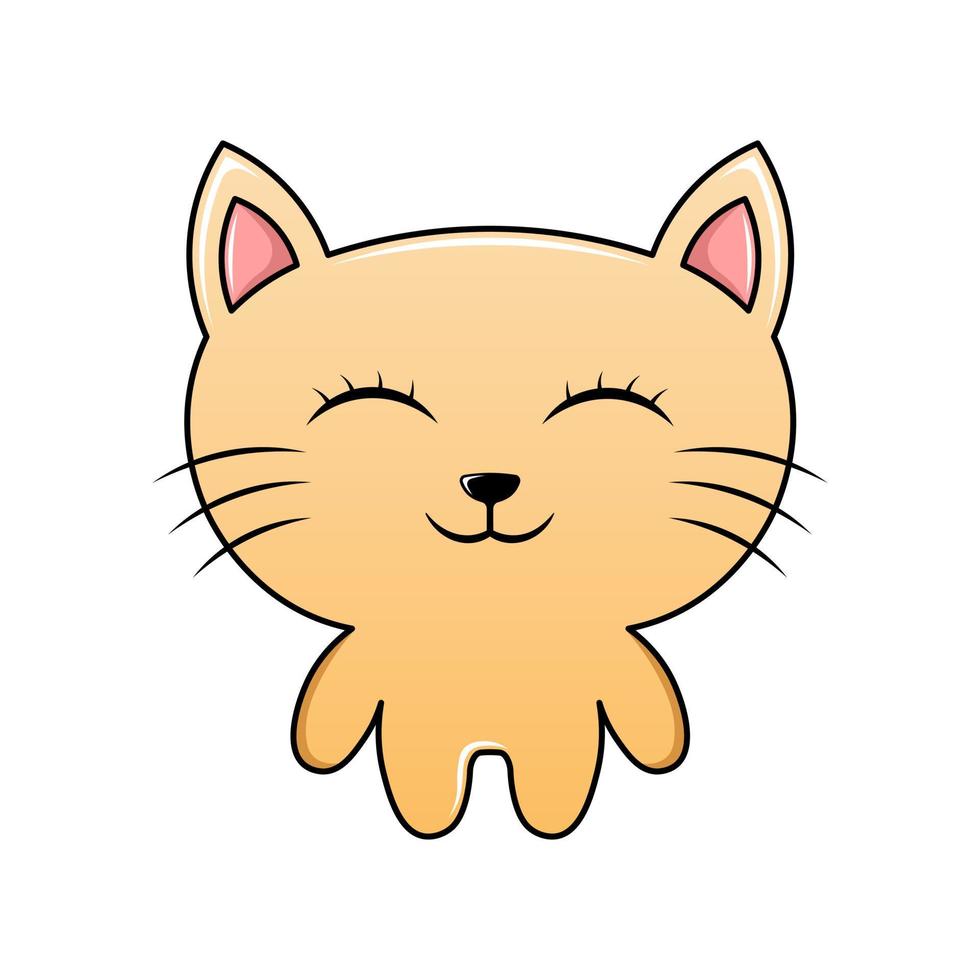 feliz ilustração gato Projeto kawaii vetor