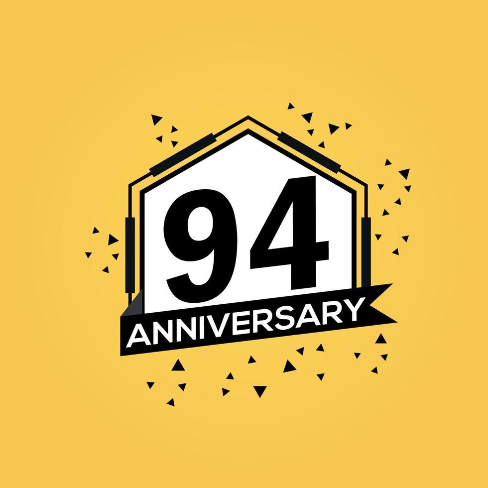 94 anos aniversário logotipo vetor Projeto aniversário celebração com geométrico isolado Projeto