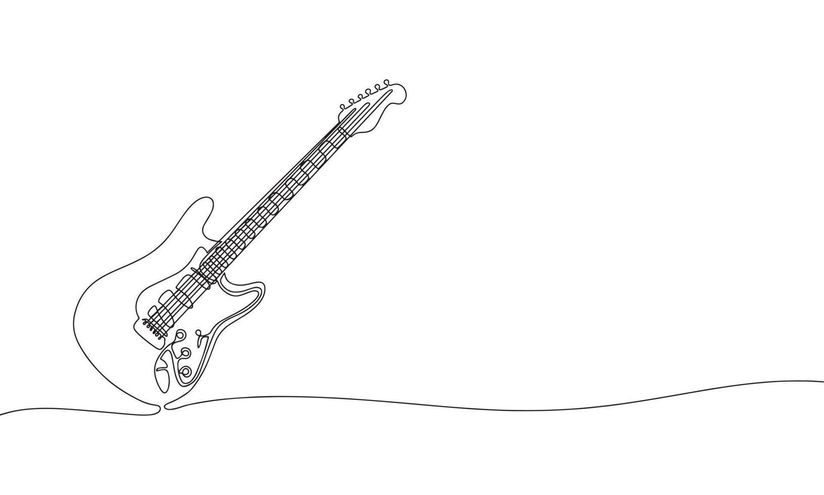 1 contínuo linha do elétrico guitarra. simples elemento ilustração. linha arte vetor ilustração. elétrico guitarra esboço