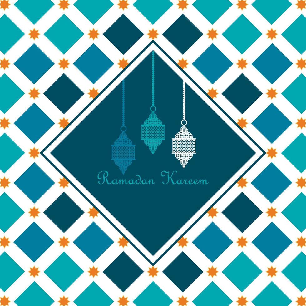 fundo ramadan kareem com lanternas. ilustração vetorial. vetor